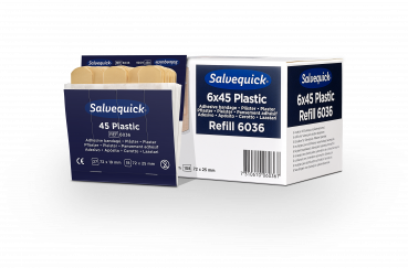 Salvequick 6036 Plastic Pflaster Sparbox wasserabweisend 6x45 Stück