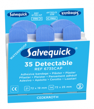 Salvequick 6735 Blue Detectable Pflaster 6x35 Stück