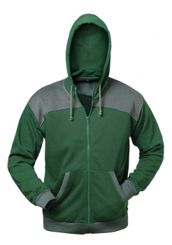 Sweat Shirt Jacke Neapel grün-grau Kapuzenjacke