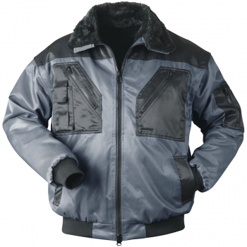 Pilotjacke Norway zippbare Arbeitsjacke grau/schwarz Winter Outdoorjacke