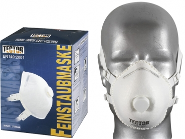Tector 5x Staubschutzmaske FFP 3 Dolomitstaub vorgeformte Feinstaubmaske mit Ausatmungsventil