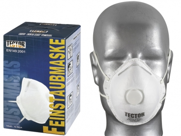 Tector 12x Staubschutzmaske FFP 1 vorgeformte Feinstaubmaske mit Ausatmungsventil