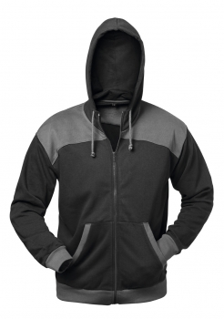 Sweat Shirt Jacke Florenz schwarz-grau Kapuzenjacke
